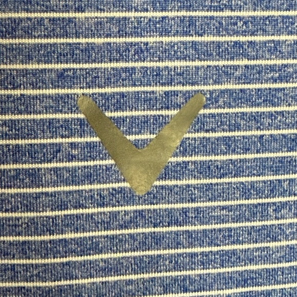 Callaway Blue and White Striped Polo Shirt - Picture 5 of 5